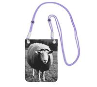 EdWal Borsa a tracolla da donna, con stampa di agnello di pecora, mini portamonete, grazioso portafoglio per telefono, regalo per escursioni e viaggi, Viola, Taglia unica