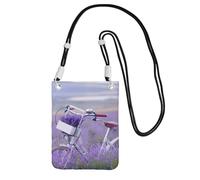 EdWal Borsa a tracolla da donna, con stampa di agricoltura con campo di lavanda retrò, mini borse per telefono, grazioso portafoglio per telefono, regalo per escursioni e viaggi, Nero , Taglia unica