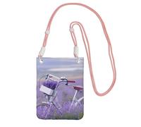 EdWal Borsa a tracolla da donna, con stampa di agricoltura con campo di lavanda retrò, mini borse per telefono, grazioso portafoglio per telefono, regalo per escursioni e viaggi, rosa, Taglia unica