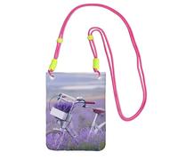 EdWal Borsa a tracolla da donna, con stampa di agricoltura con campo di lavanda retrò, mini borse per telefono, grazioso portafoglio per telefono, regalo per escursioni e viaggi, Fucsia, Taglia unica