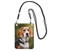 EdWal Borsa a tracolla da donna, con stampa di cane Beagle, mini portamonete, grazioso portafoglio per telefono, regalo per escursioni e viaggi, Nero , Taglia unica