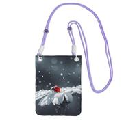 EdWal Borsa a tracolla da donna, con stampa di coccinella su margherita, mini portamonete, grazioso portafoglio per telefono, regalo per escursioni e viaggi, Viola, Taglia unica