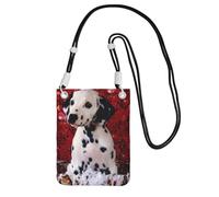 EdWal Borsa a tracolla da donna, con stampa di cucciolo dalmata, mini portamonete, grazioso portafoglio per telefono, regalo per escursioni e viaggi, Nero , Taglia unica