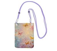 EdWal Borsa a tracolla da donna, con stampa di farfalle, mini portamonete per telefono, grazioso portafoglio per telefono, regalo per escursioni e viaggi, Viola, Taglia unica