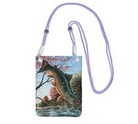 EdWal Borsa a tracolla da donna, con stampa di pesci volanti, mini borse per telefono, grazioso portafoglio per telefono, regalo per escursioni e viaggi, Viola, Taglia unica