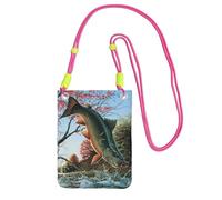 EdWal Borsa a tracolla da donna, con stampa di pesci volanti, mini borse per telefono, grazioso portafoglio per telefono, regalo per escursioni e viaggi, Fucsia, Taglia unica