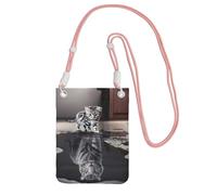 EdWal Borsa a tracolla da donna, con stampa di tigre, mini portamonete per telefono, grazioso portafoglio per telefono, idea regalo per escursioni e viaggi, rosa, Taglia unica
