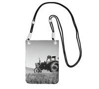 EdWal Borsa a tracolla da donna, con stampa di trattore agricoltura tranquilla, mini borse per telefono, grazioso portafoglio per telefono, regalo per escursioni e viaggi, Nero , Taglia unica