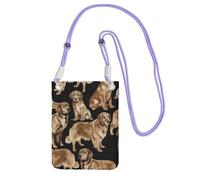 EdWal Borsa a tracolla da donna, con stampa Golden Retrievers, mini portamonete per telefono, grazioso portafoglio per telefono, regalo per escursioni e viaggi, Viola, Taglia unica