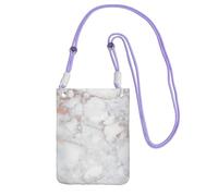 EdWal Borsa a tracolla da donna, con stampa in marmo bianco e oro rosa, mini portamonete per telefono, grazioso portafoglio per telefono, regalo per escursioni e viaggi, Viola, Taglia unica