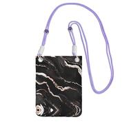 EdWal Borsa a tracolla da donna, con stampa marmorizzata e oro rosa, mini portamonete per telefono, grazioso portafoglio per telefono, regalo per escursioni e viaggi, Viola, Taglia unica
