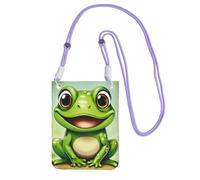 EdWal Borsa a tracolla da donna, con stampa rana verde, mini portamonete, grazioso portafoglio per telefono, regalo per escursioni e viaggi, Viola, Taglia unica