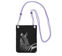 EdWal Borsa a tracolla da donna, con stampa zebrata, in bianco e nero, mini portamonete, grazioso portafoglio per telefono, idea regalo per escursioni e viaggi, Viola, Taglia unica