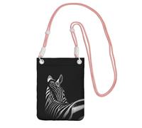 EdWal Borsa a tracolla da donna, con stampa zebrata, in bianco e nero, mini portamonete, grazioso portafoglio per telefono, idea regalo per escursioni e viaggi, rosa, Taglia unica