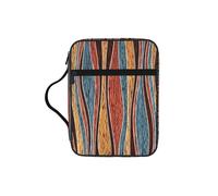 EdWal Borsa cosmetica con stampa a strisce colorate con manico robusto borsa per il lavaggio del manicotto del tablet piccola borsa degli attrezzi per libri
