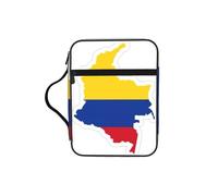 EdWal Borsa cosmetica con stampa della mappa della bandiera della Colombia con manico robusto borsa per il lavaggio del tablet piccola borsa degli attrezzi per libri