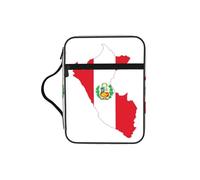 EdWal Borsa cosmetica con stampa mappa della bandiera del Perù con manico robusto borsa per il lavaggio borsa per tablet piccola borsa per attrezzi per libri