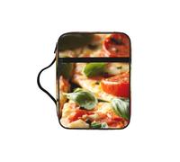 EdWal Borsa per cosmetici con stampa 3D Pizza Pepperoni Bibbia con manico robusto Borsa per lavaggio Tablet Sleeve Piccola Borsa per attrezzi per libri