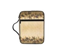 EdWal Borsa per cosmetici con stampa a cono di pino e bordo biblico, con manico robusto, borsa per il lavaggio e per tablet, piccola borsa per attrezzi per libri