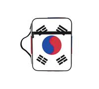 EdWal Borsa per cosmetici con stampa della bandiera della Repubblica di Corea con manico robusto borsa per il lavaggio del tablet piccola borsa degli attrezzi per libri