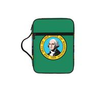EdWal Borsa per cosmetici con stampa della bandiera di Washington e manico robusto, borsa per tablet, piccola borsa per attrezzi per libri