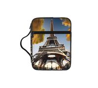 EdWal Borsa per cosmetici con stampa della Bibbia di Parigi con Torre Eiffel e Francia con manico robusto, borsa per tablet, piccola borsa per attrezzi per libri