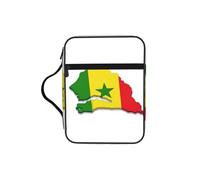 EdWal Borsa per cosmetici con stampa della mappa della bandiera del Senegal, con manico robusto, borsa per tablet, piccola borsa per attrezzi per libri