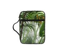 EdWal Borsa per cosmetici con stampa della scena della giungla della foresta pluviale tropicale con manico robusto borsa per il lavaggio del tablet piccola borsa degli attrezzi per libri