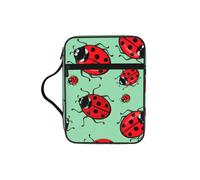 EdWal Borsa per cosmetici con stampa di coccinelle rosse su sfondo blu, con manico robusto, borsa per tablet, piccola borsa per attrezzi per libri