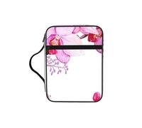 EdWal Borsa per cosmetici con stampa di fiori rosa e farfalle, con manico robusto, borsa per tablet, piccola borsa per attrezzi per libri