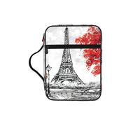 EdWal Borsa per cosmetici con stampa di Parigi, con manico robusto, borsa per tablet, piccola borsa per attrezzi per libri