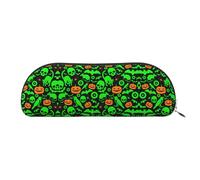 EdWal Borsa per cosmetici con stampa di zucca di Halloween fantasma verde horror Astuccio per matite, astuccio per matite, astuccio elegante per donne, borsa per cosmetici da viaggio, Argento, En