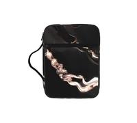 EdWal Borsa per cosmetici con stampa in marmo nero oro rosa con manico robusto borsa per il lavaggio borsa per tablet piccola borsa per attrezzi per libri