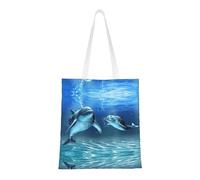 EdWal Borsa tote da donna, con stampa delfini nel mare, borsa a tracolla pieghevole, borsa a tracolla con manico superiore, borsa per viaggi, lavoro, Nero , Taglia unica