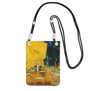 EdWal Cafe Terrace At Night - Borsa a tracolla da donna, mini portafogli per telefono, grazioso portafoglio per telefono, regalo per escursioni e viaggi, Nero , Taglia unica