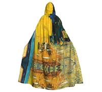 EdWal Cafe Terrace At Night - Mantello con cappuccio, unisex, per adulti, per Halloween, cosplay
