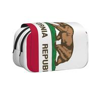 EdWal California State Flag Print Pencil Case Canvas Pen Pencil Pouch Large Capacity Organizer Multifunzionale Pencil Bag