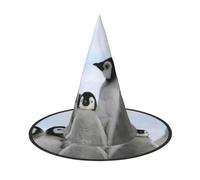 EdWal Cappello da strega con stampa di giovani pinguini con neve cappello da strega accessorio da donna cappelli per feste di Halloween cosplay per casa, cortile,