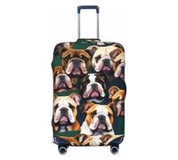 EdWal Carino Bulldog Inglese Stampa Valigie Copertura Protettiva Bagagli Da Viaggio Copertura Bagagli Lavabile Anti-Graffio, Nero , XL