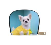 EdWal Carino Chihuahua 1 Stampa Porta Carte Unisex Porta Carte di Credito per Uomini e Donne Porta Carte di Cuoio, Sottile Biglietto da Visita, bianco, Taglia unica