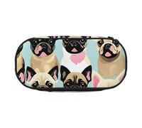 EdWal Carino Chihuahua Pug Stampa Grande Capacità Matita Caso Grande Matita Sacchetto Cancelleria Penna Bag Uff, Nero , Taglia unica, Organizer per borse