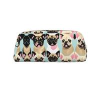 EdWal Carino Chihuahua Pug Stampa Matita Astuccio Grande Astuccio Cancelleria Penna Borsa Ufficio College Scuola Trucco Bag, Oro, Taglia unica, Beauty case