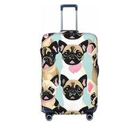 EdWal Carino Chihuahua Pug Stampa Valigie Copertura Protettiva Bagagli Da Viaggio Copertura Bagagli Lavabile Anti-Graffio, Nero , M