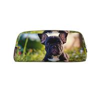 EdWal Carino nero Pug Dog stampa matita astuccio grande astuccio cancelleria penna borsa ufficio college scuola trucco borsa, Oro, Taglia unica, Beauty case
