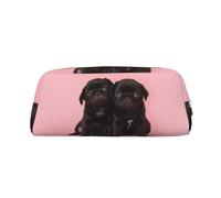 EdWal Carino nero Pug stampa matita astuccio grande astuccio cancelleria penna borsa ufficio college scuola trucco borsa, Oro, Taglia unica, Beauty case