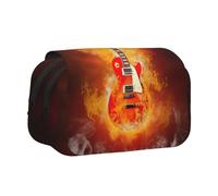 EdWal Chitarra Rock in Burning Stampa Astuccio di Tela Penna Matita Sacchetto di Grande Capacità Organizzatore Multifunzionale Matita Bag
