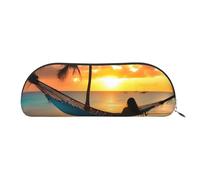 EdWal Coconut Beach Sunset Amaca Stampa Trucco Astuccio Matita, Astuccio Astuccio Astuccio Elegante per Le Donne, Borsa Cosmetica Viaggio, Argento, Taglia unica, Beauty case