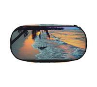 EdWal Coconut Beach Tramonto Amaca Stampa Grande Capacità Matita Astuccio Grande Astuccio Cancelleria Penna Borsa Ufficio College Scuola, Nero , Taglia unica, Organizer per borse