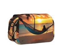 EdWal Coconut Beach Tramonto Amaca Stampa Matita Astuccio Tela Penna Matita Sacchetto di Grande Capacità Organizzatore Multifunzionale Matita Bag