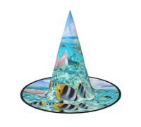 EdWal Colorato Pesci Stampa Halloween Strega Cappello Costume Accessorio Donne Cappelli Per Halloween Partito Cosplay Per La Casa, Cortile,